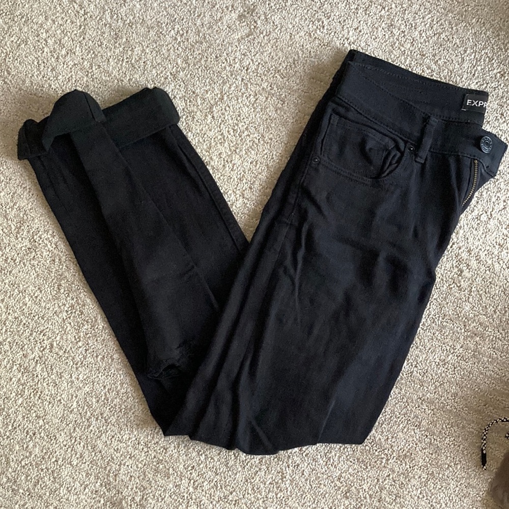 High waisted stretchy jeans